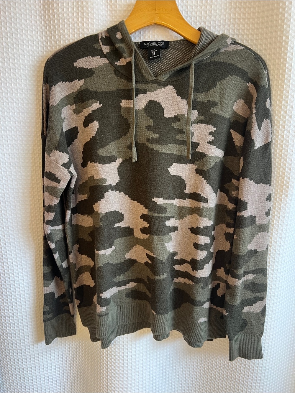Rachel Zoe Camo Knit Hoodie - Olive & Beige-626-007